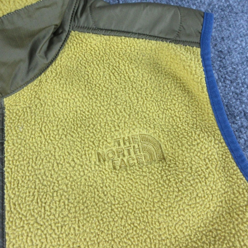 The North Face Vest Mens Medium Yellow Royal Arch Fleece Outdoor Full Zip - Picture 2 of 10